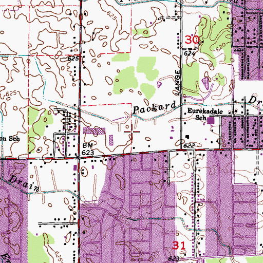 Topographic Map of Cambridge Square Shopping Center, MI