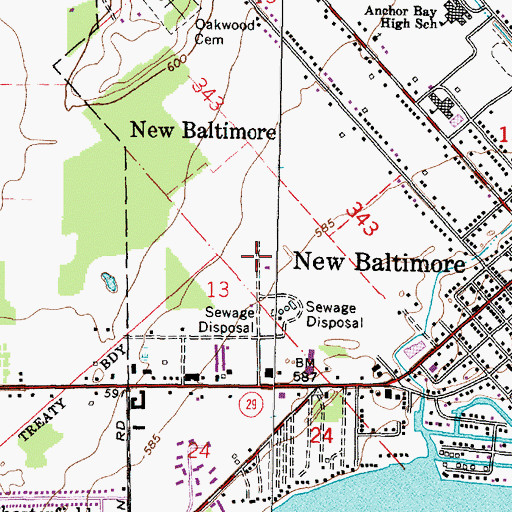 Topographic Map of Compass Point School, MI