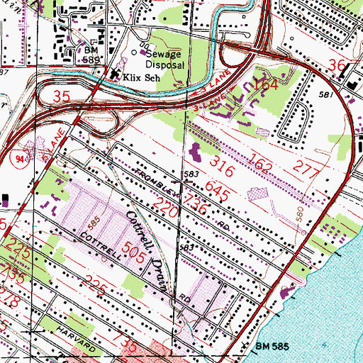 Topographic Map of Donald J Yacks Elementary School, MI