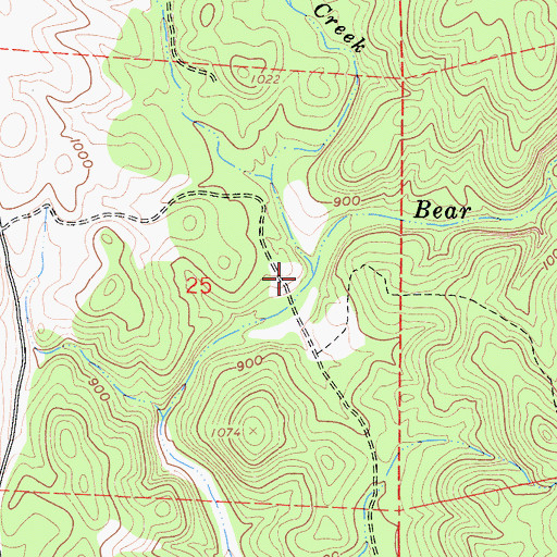 Topographic Map of Odom Creek, CA
