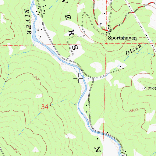 Topographic Map of Olsen Creek, CA