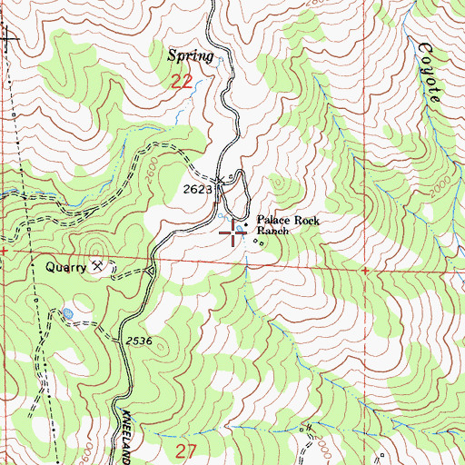Topographic Map of Palace Rock Ranch, CA