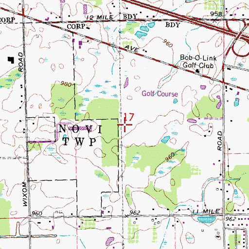 Topographic Map of Providence Medical Center - Providence Park, MI