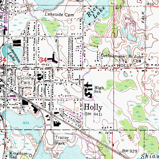 Topographic Map of Richter Intermediate School, MI