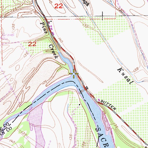 Topographic Map of Pine Creek, CA
