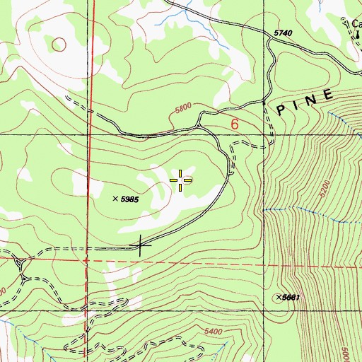 Topographic Map of Pine Ridge, CA