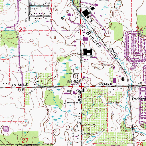 Topographic Map of Sundai Michigan International Academy, MI