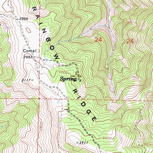 Topographic Map of Rainbow Ridge, CA