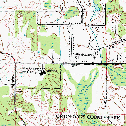 Topographic Map of Moose Tree Nature Preserve School, MI