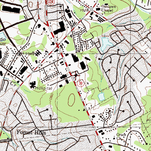 Topographic Map of Gwinnett Square Shopping Center, GA