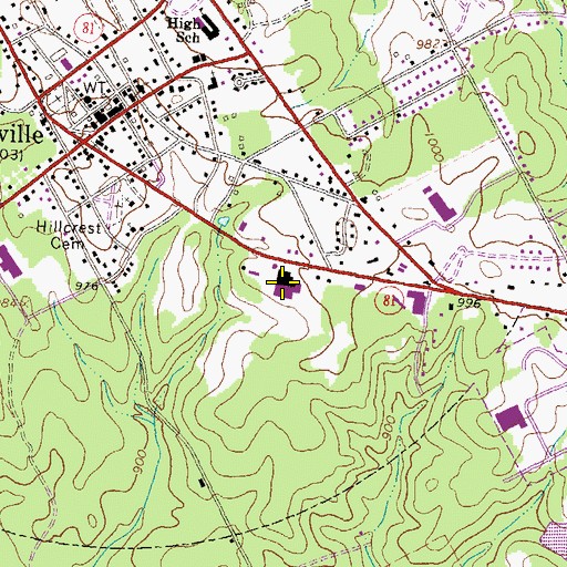 Topographic Map of Livsey Corners Shopping Center, GA