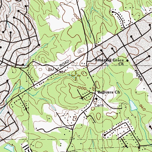 Topographic Map of Cruse Crossing Shopping Center, GA