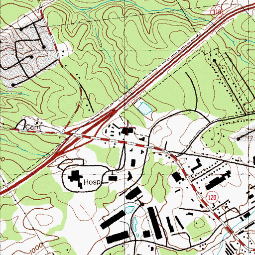 Topographic Map of Lawrenceville Corner Shopping Center, GA
