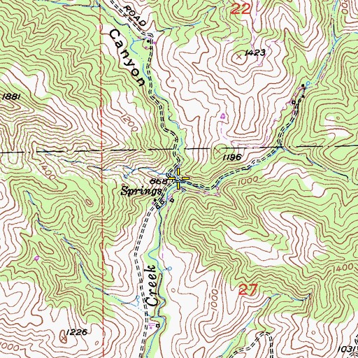 Topographic Map of Riggs Canyon, CA
