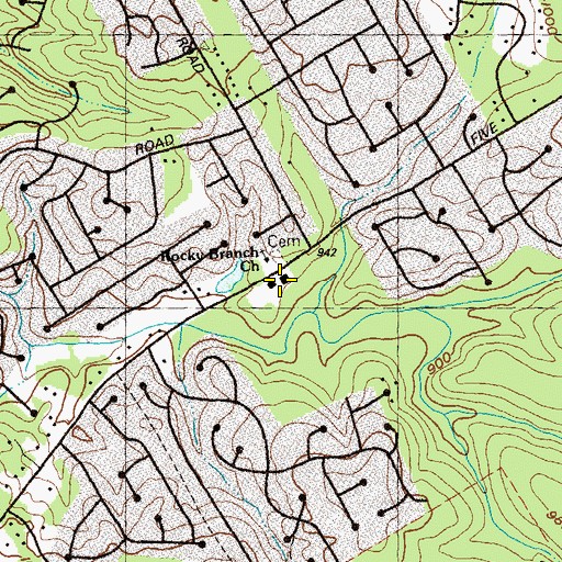 Topographic Map of Presidential Market Shopping Center, GA