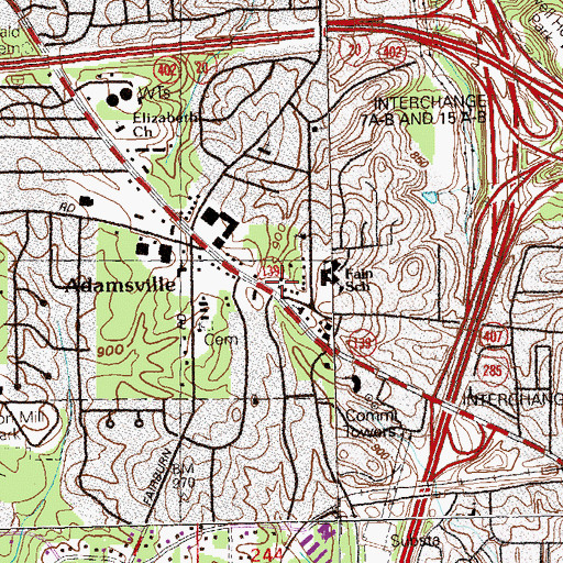 Topographic Map of Atlanta Fire / Rescue Station 9, GA