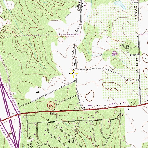 Topographic Map of Living Word Worship Center, GA