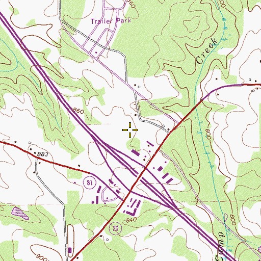 Topographic Map of McDonough Marketplace Shopping Center, GA