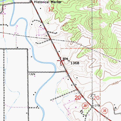 Topographic Map of Robinson Rancheria, CA