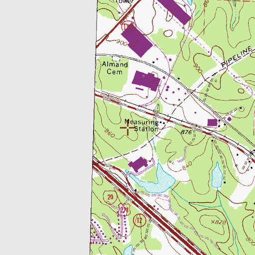 Topographic Map of Conyers Plaza Shopping Center, GA