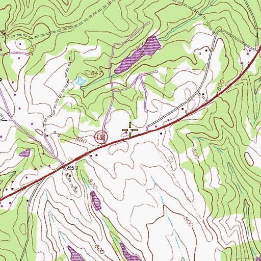 Topographic Map of North Rockdale Baptist Church, GA