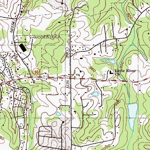 Topographic Map of Centre at Woodstock Shopping Center, GA