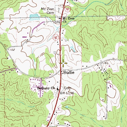 Topographic Map of Sudie Crossing Shopping Center, GA