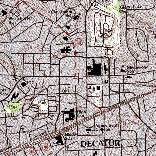 Topographic Map of Decatur Station, GA