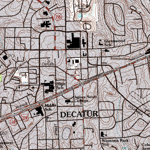 Topographic Map of Decatur Fire Department, GA