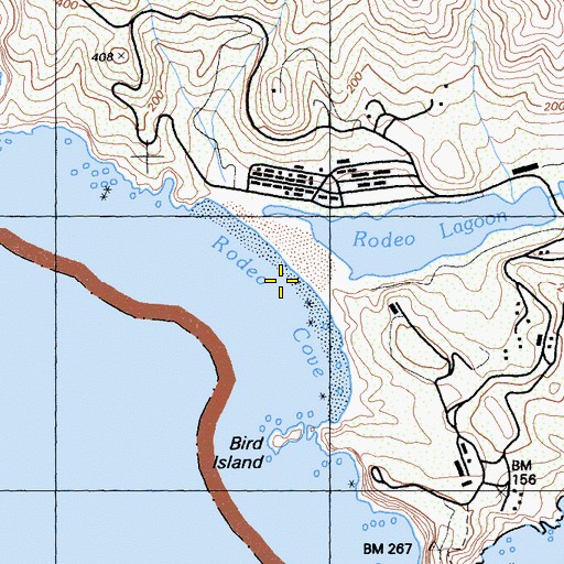 Topographic Map of Rodeo Cove, CA