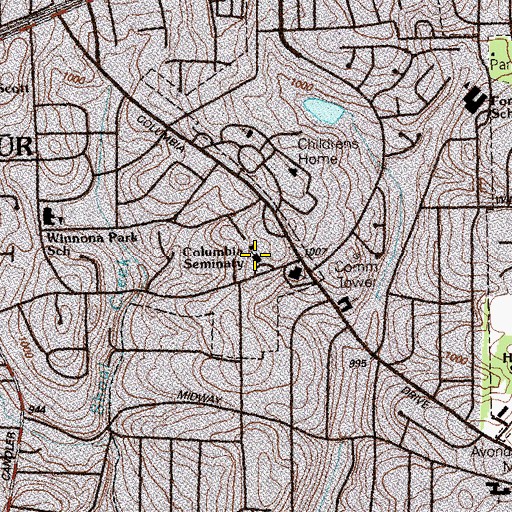 Topographic Map of Waldorf School of Atlanta, GA