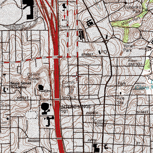 Topographic Map of Midtown Post Office, GA