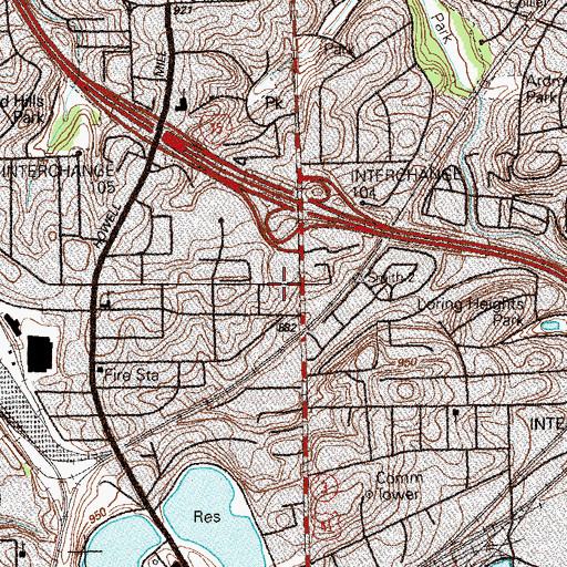 Topographic Map of Northside Drive Station, GA