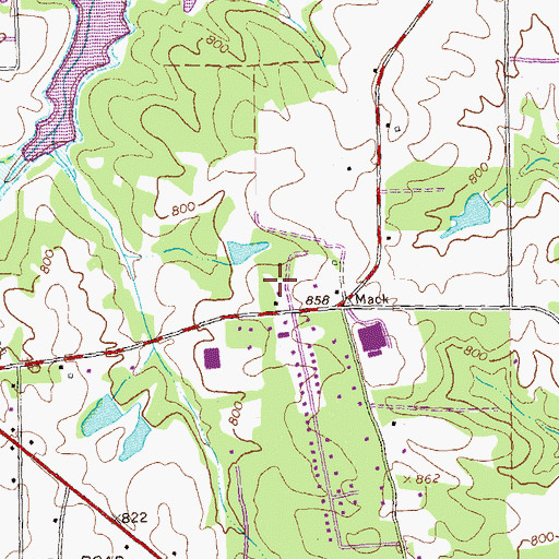 Topographic Map of Lake Dow Christian Academy, GA