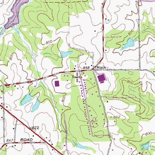 Topographic Map of McDonough Church of Christ, GA