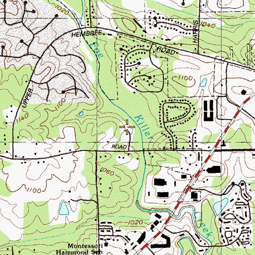 Topographic Map of Cross of Life Montessori School, GA