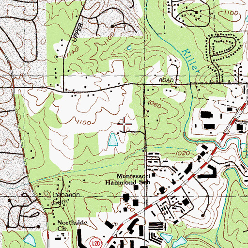 Topographic Map of Elkins Pointe Middle School, GA
