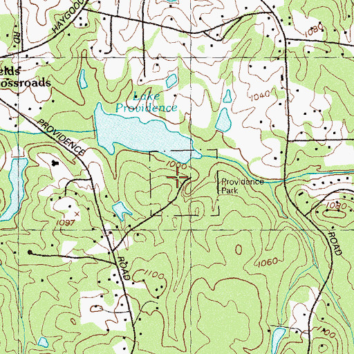 Topographic Map of Providence Outdoor Recreation Center, GA