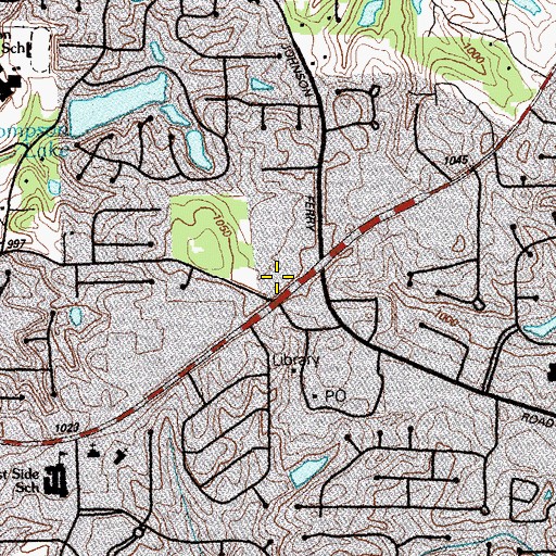 Topographic Map of Merchants Festival Shopping Center, GA