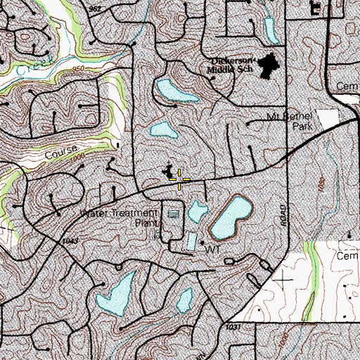 Topographic Map of Mount Bethel Post Office, GA
