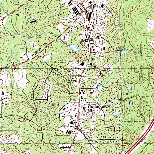 Topographic Map of Canton Fire Department Station 11, GA