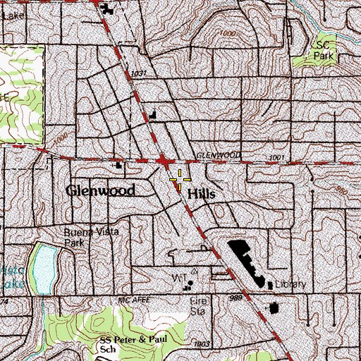 Topographic Map of DeKalb County Police Department, GA