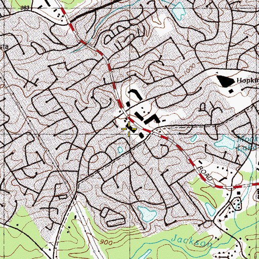 Topographic Map of Indian Trail Square Shopping Center, GA