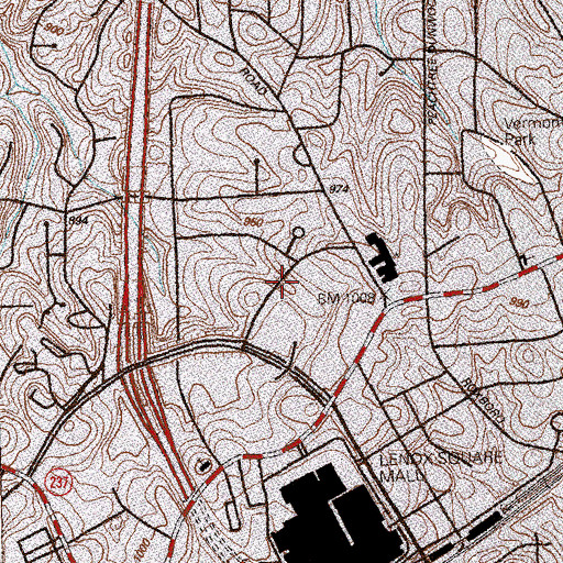 Topographic Map of Atlanta Fire / Rescue Station 3, GA