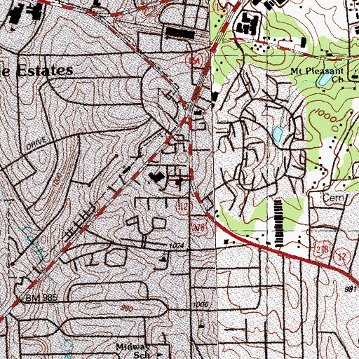 Topographic Map of Becker Adventist School, GA