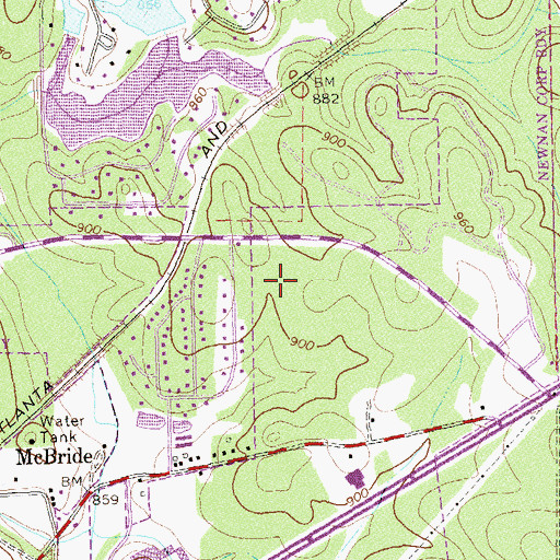 Topographic Map of Jefferson Parkway Elementary School, GA