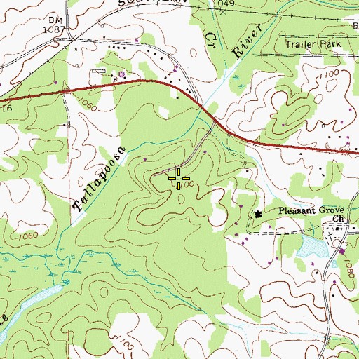 Topographic Map of Rockdale Company Station 5 Fire Station, GA