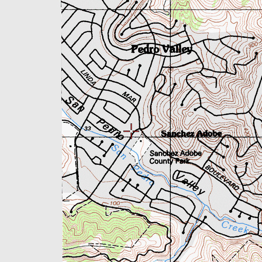 Topographic Map of Sanchez Adobe, CA