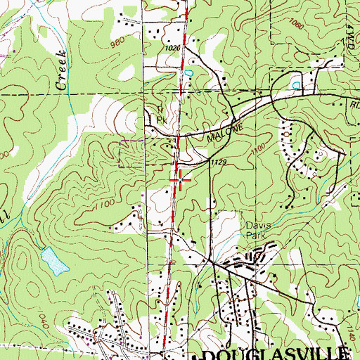 Topographic Map of Douglas County Fire Department Station 11, GA
