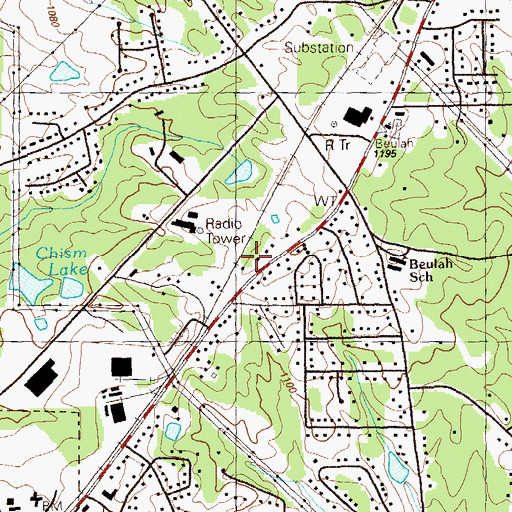 Topographic Map of Douglas County Fire Department Station 7, GA